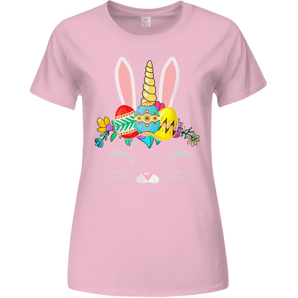 Bunny Unicorn Happy Easter Day 2021 Color Eggs Gifts Premium Womens Tshirts