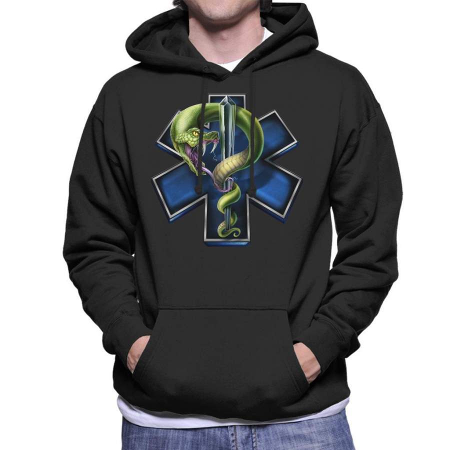 EMS Star Of Life With Snake Men’s Hooded Sweatshirt