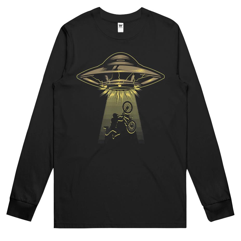 Ailen Shirt, Ufo Shirt, Ufo Long Sleeve T Shirts, Ufo Tee Shirt, Long Sleeve T Shirts Ufo, Ufo Down-Hill Biking Xc Cross-Country Cycling Biker Alien Dh Long Sleeve T Shirts