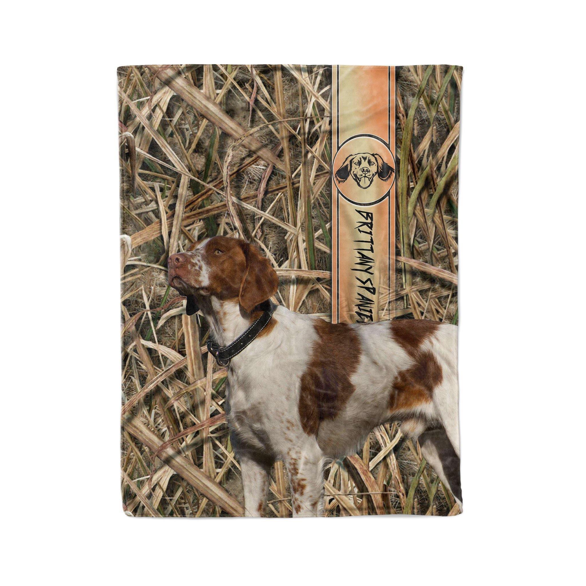 Brittany Spaniel Dog Hunting –  Unique Gifts Ideas For Home Decor Gifts For Family – Fleece Blanket Sherpa Blanket