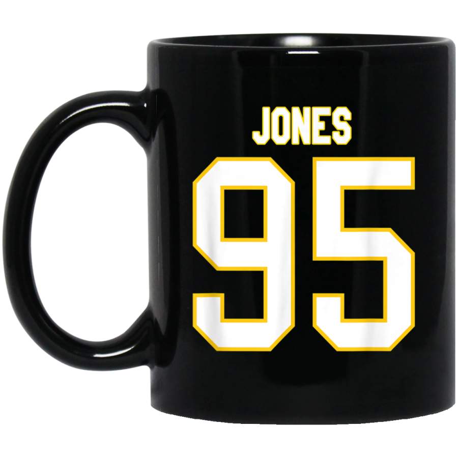 Jones 95 Number Ninety Five  Kansas City Football Red Mug