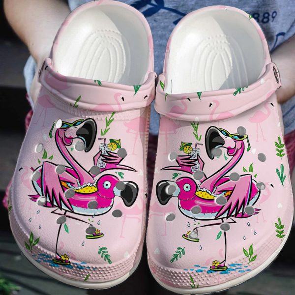 Pink Flamingo Crocs Crocband Clog Shoes For Men Women Ht