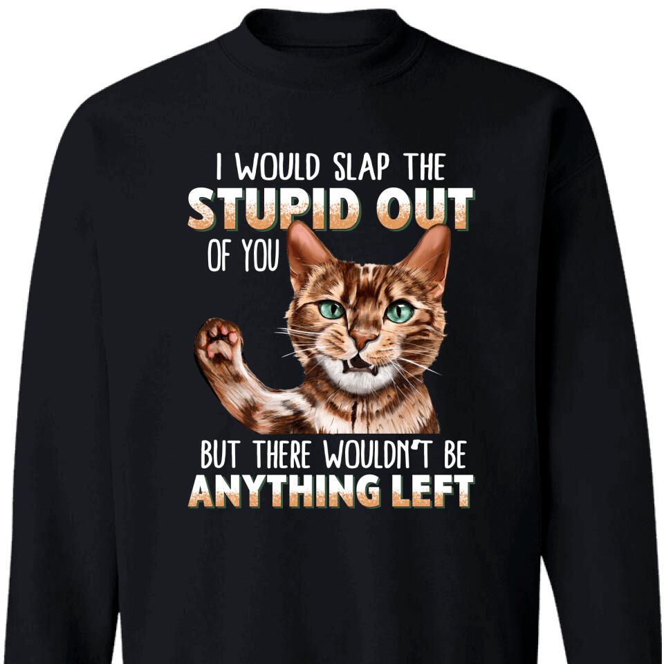 I Would Slap The Stupid Out Of You Sweatshirt , Funny Gift For Cat Lovers