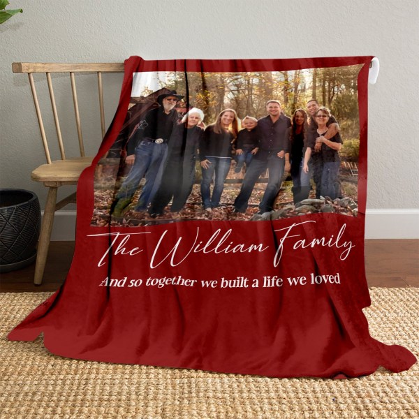 Personalized Photo Collage And Text And So Together We Built A Life We Loved Family Blanket