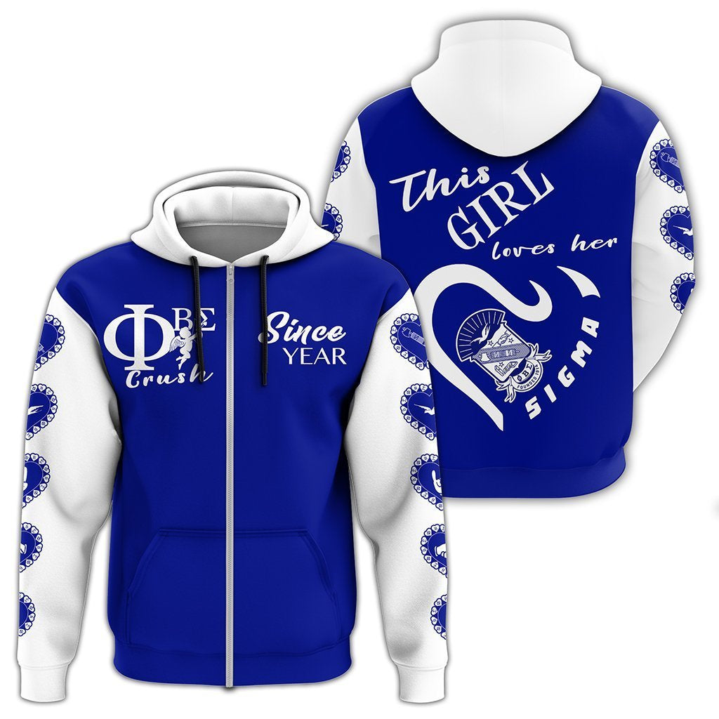 (Custom) Greek Life Hoodie – Phi Beta Sigma Valentine Crush Zip Hoodie