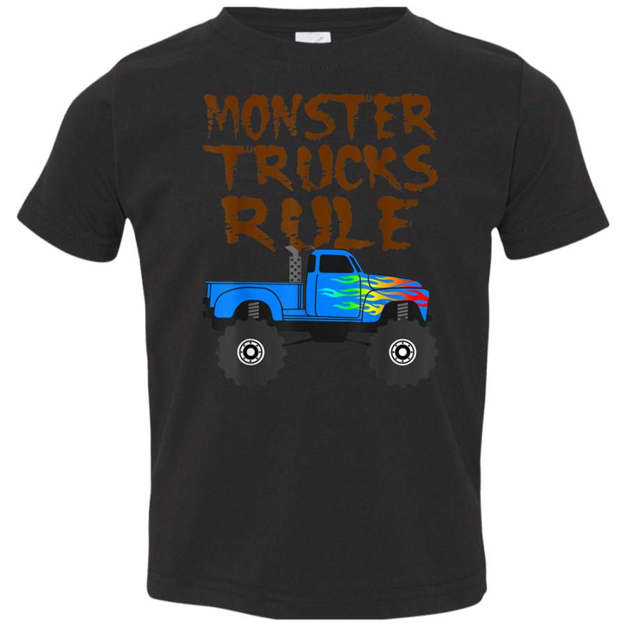 Monster Trucks Rule Tshirt Men Women Girls Teens 3321 Rabbit Skins Toddler Jersey T-Shirt