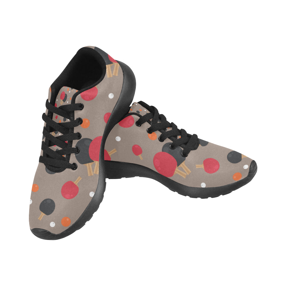 Ping Pong Pattern Black Sneakers for Men