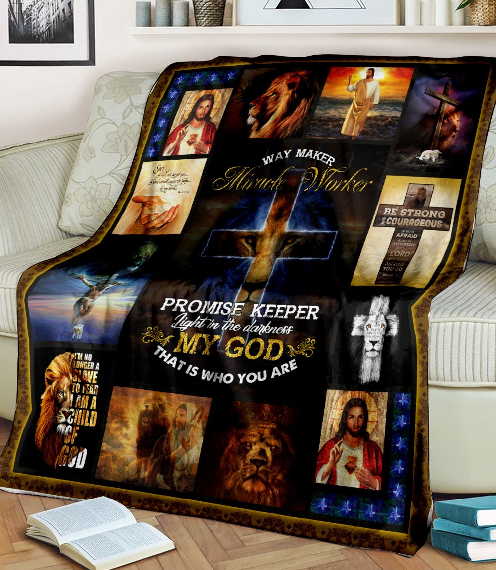 Way Maker Miracle Worker Promise Keeper My God Fleece Blanket