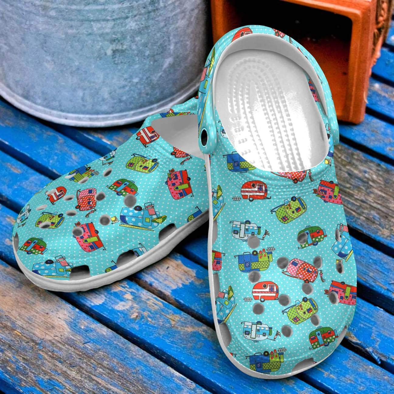 Camping Personalized Clog, Custom Name, Text, Color, Number Fashion Style For Women, Men, Kid, Print 3D Colorful Campers