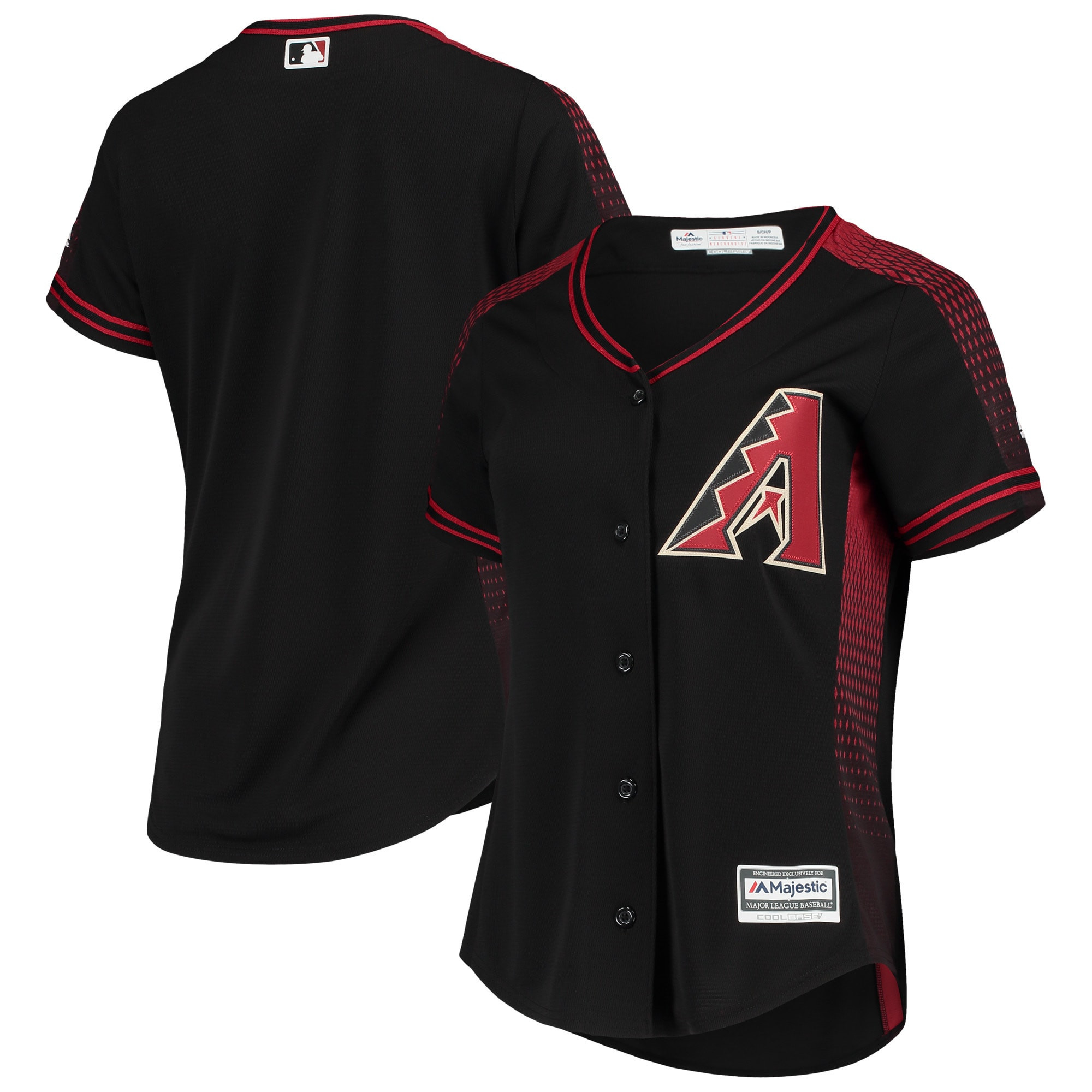 Arizona Diamondbacks Majestic Womens Alternate Official Team Jersey – Black MLB