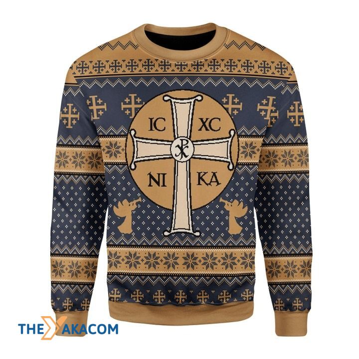 The Crucifix Ic Xc Ni Ka Gift For Christmas Ugly Christmas Sweater