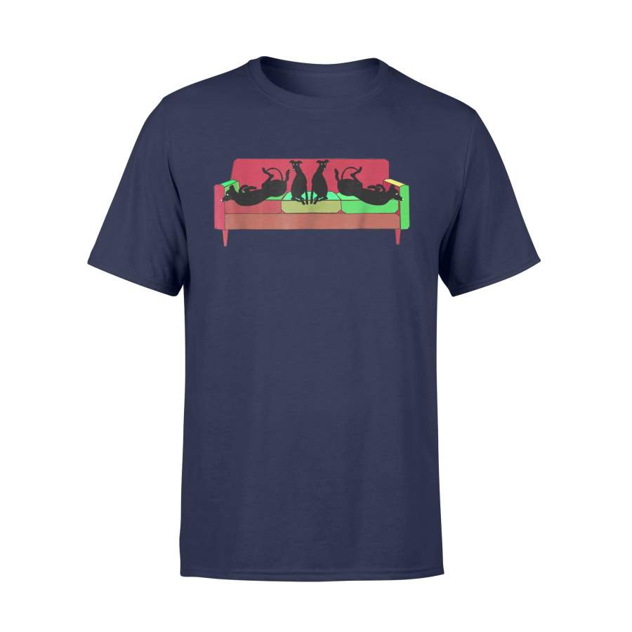 Greyhounds, Whippets, Lurchers Sitting  Roaching On Sofa T Shirt