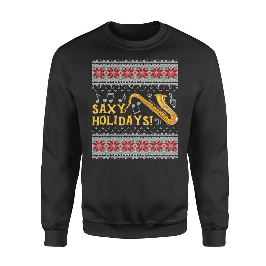 Saxy Holidays Saxophone Ugly Christmas Sweatshirt