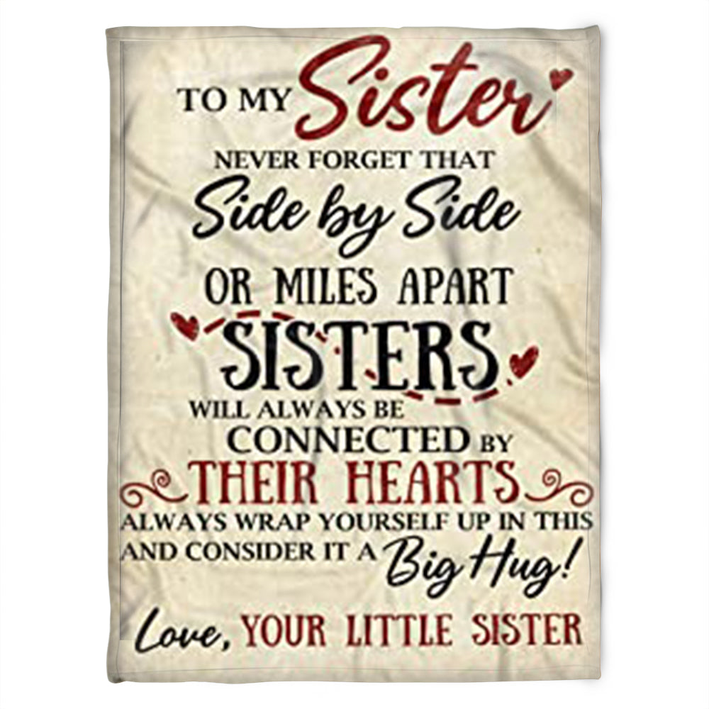 To My Sister Blanket, Love, Your Little Sister. Gift For Sister Family Home Decor Bedding Couch Sofa Soft And Comfy Cozy