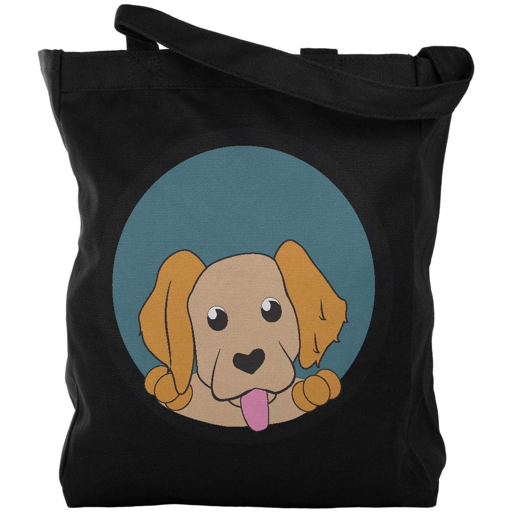 Peeking Puppy Golden Retriever Canvas Tote Bag