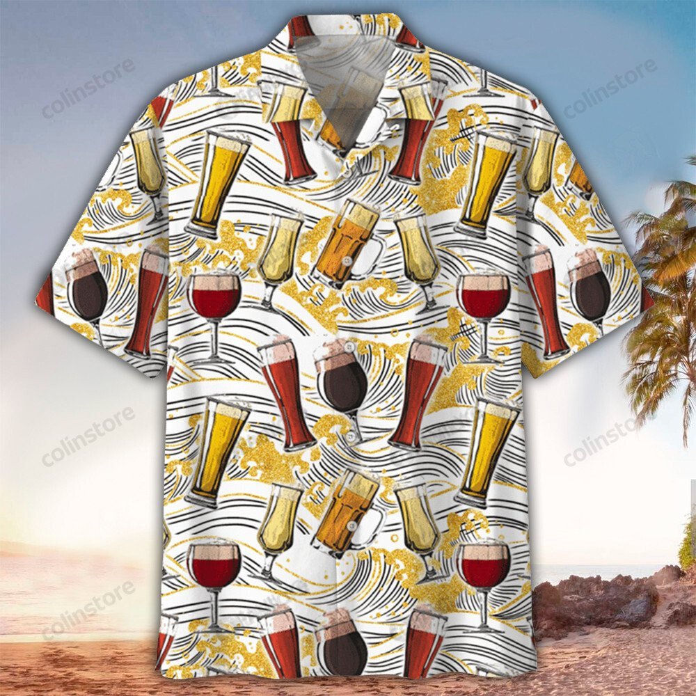 Wine Hawaii Button Up Shirt Aloha Ha27589