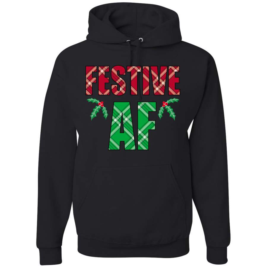 Festive AF Christmas Unisex Graphic Hoodie Sweatshirt