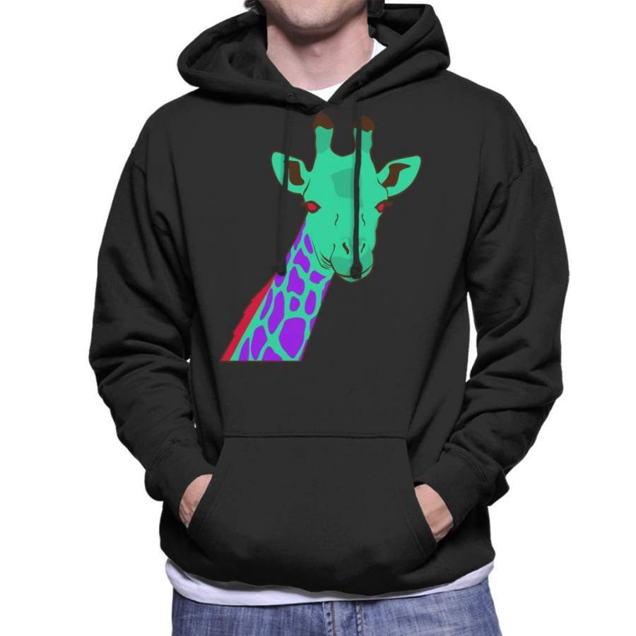 Brightly Coloured Giraffe Men’s Hooded Sweatshirt