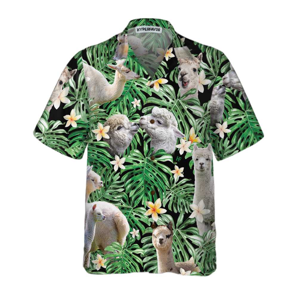 Tropical Alpaca Pattern Hawaii Funny Print Shirt For Men Women Ha110113