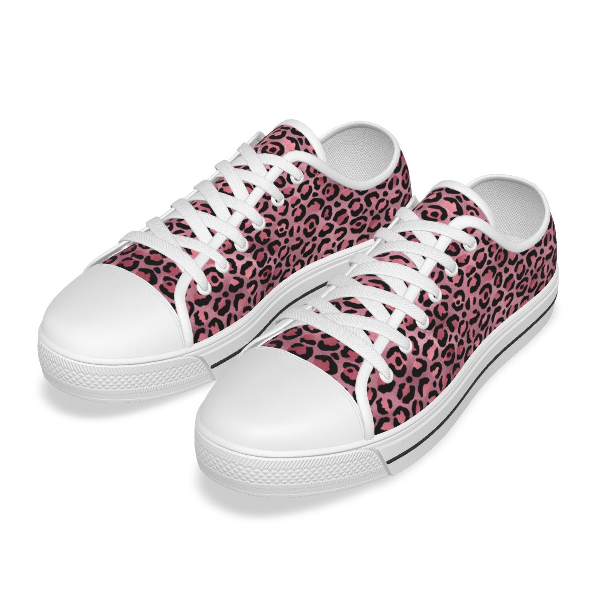 Pink Leopard Children’S White Sole Canvas Shoes