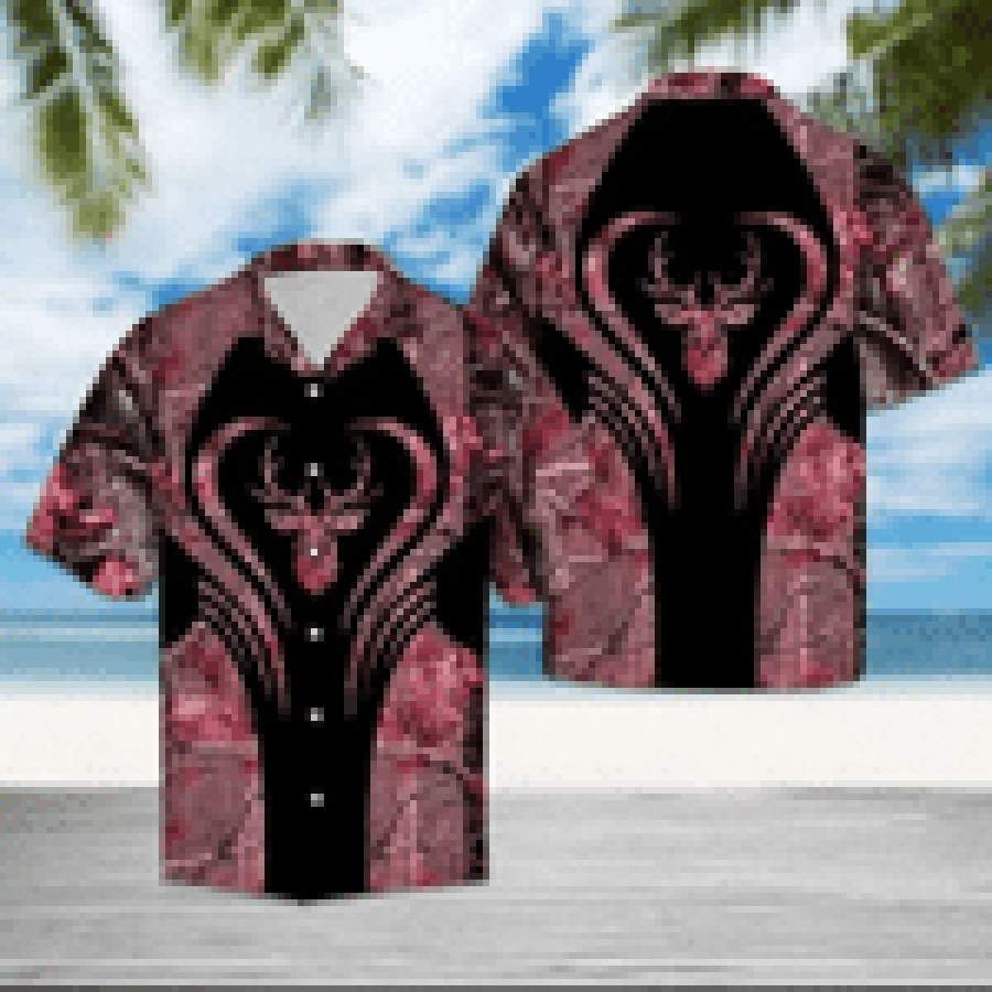 Hawaii Aloha Shirts Pink Camo Deer Hunting Ha64903