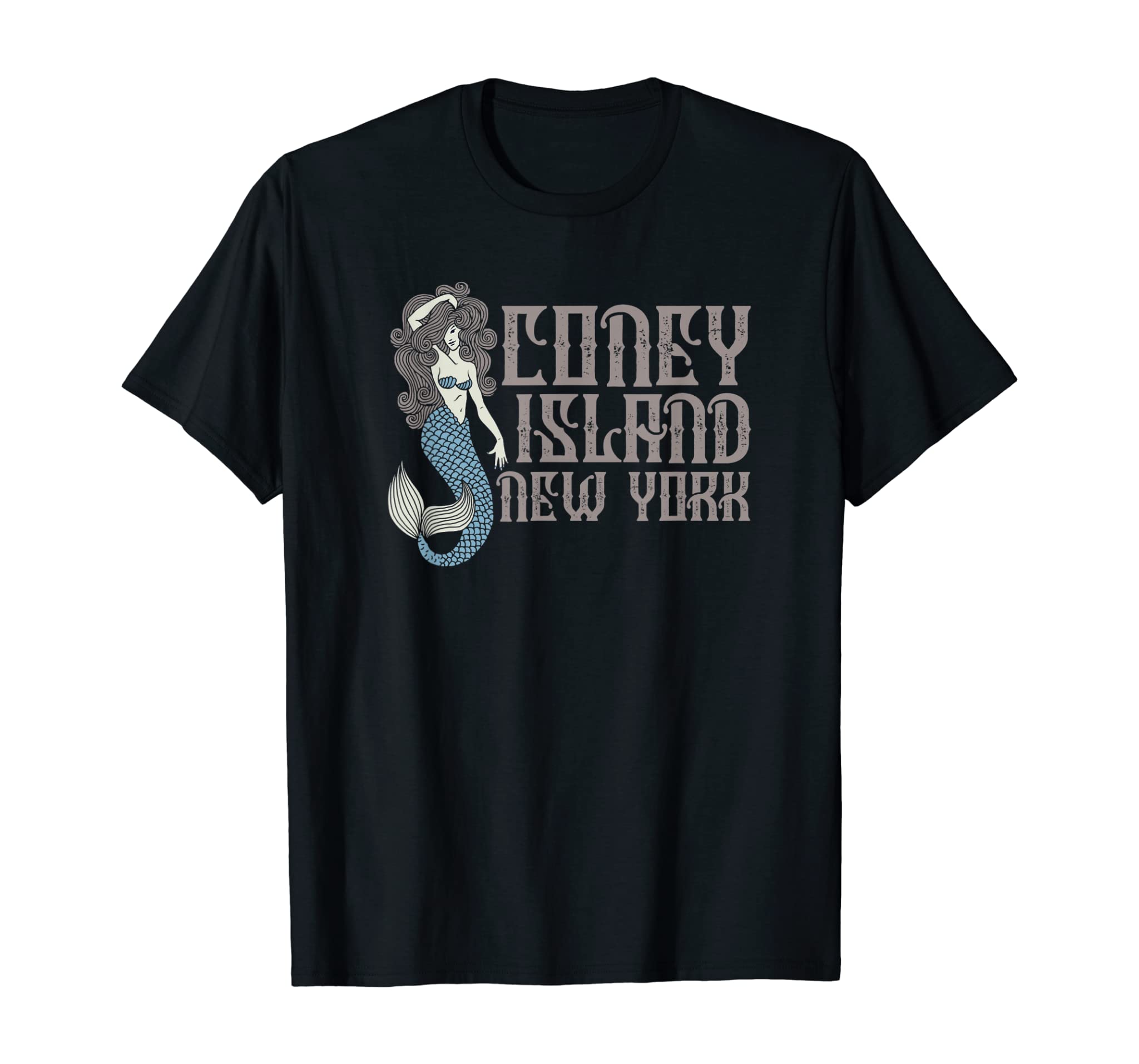 Coney Island Clothing Mermaid Design NYC Beaches T-Shirt