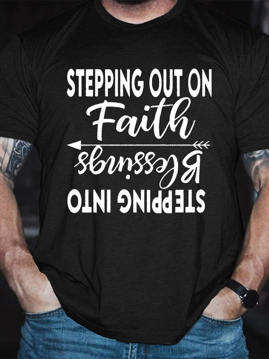 Men’S Stepping Out On Faith Doormat T-Shirt