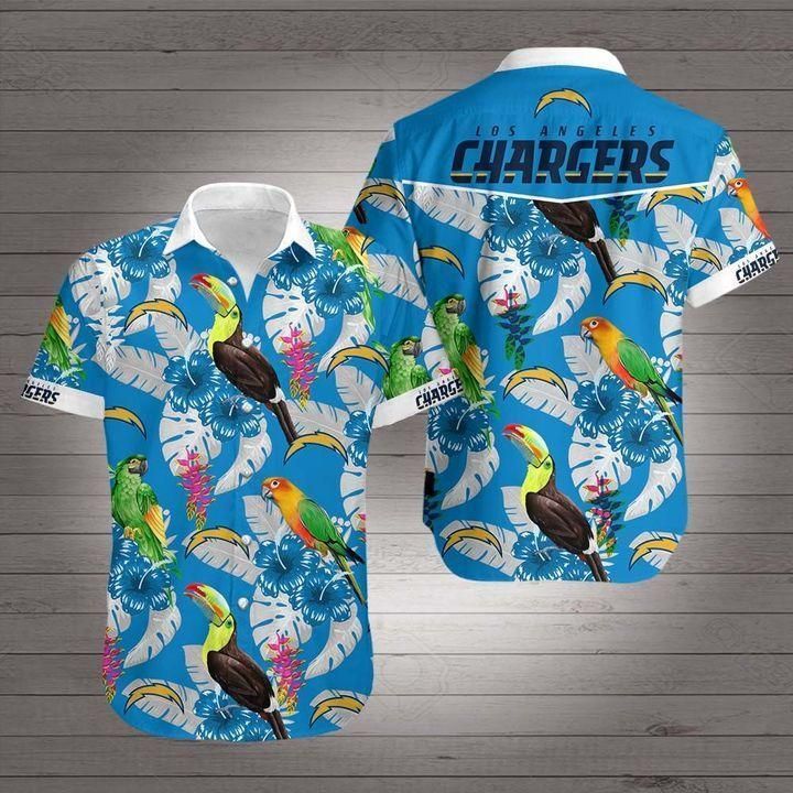 Los Angeles Chargers Team Hawaii Shirt White Men Women Beach Wear Short Sleeve Ha83282