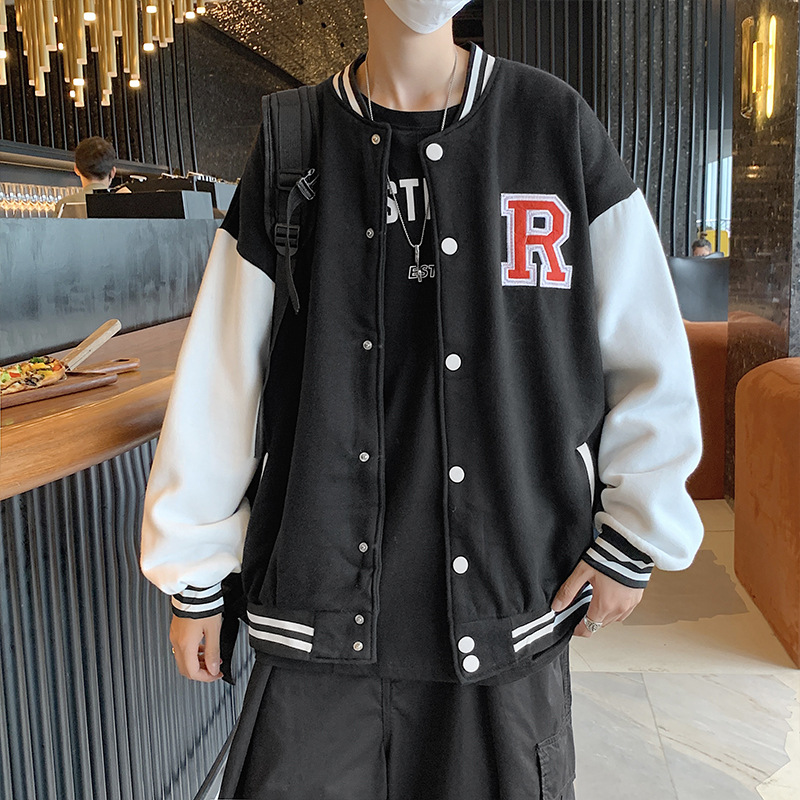 Blue Men’s Jackets New Fashion Baseball Jersey Casual Cardigan Couple’s Coat Spring and Autumn Loose Plus Size Top Male Clothes alx