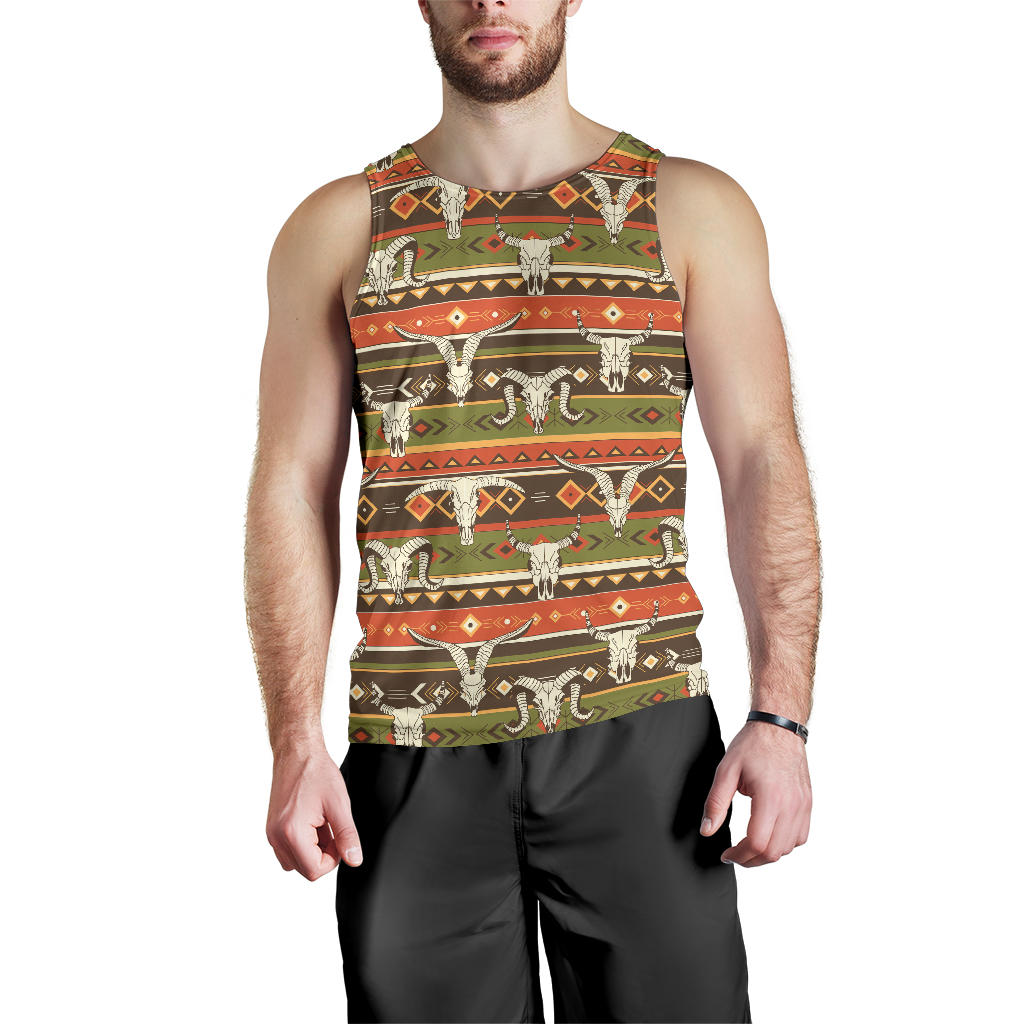 American Indian Skull Animal Men Tank Top