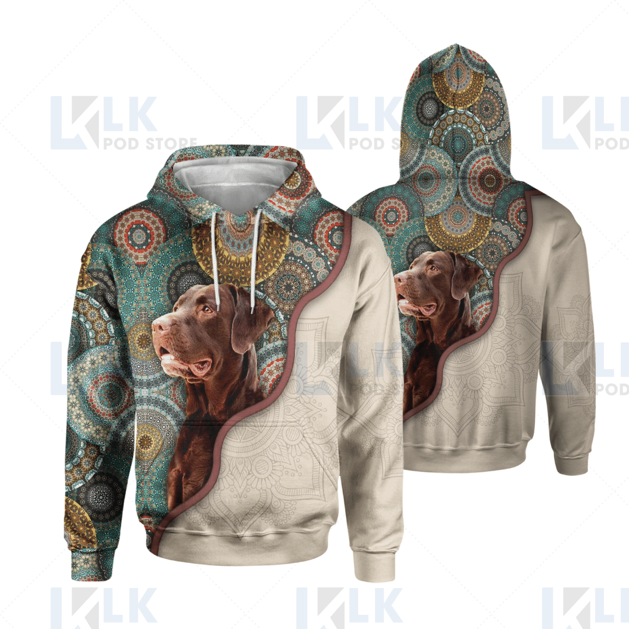 LABRADOR – HOODIE Half Curse Mandala [ID3-P]