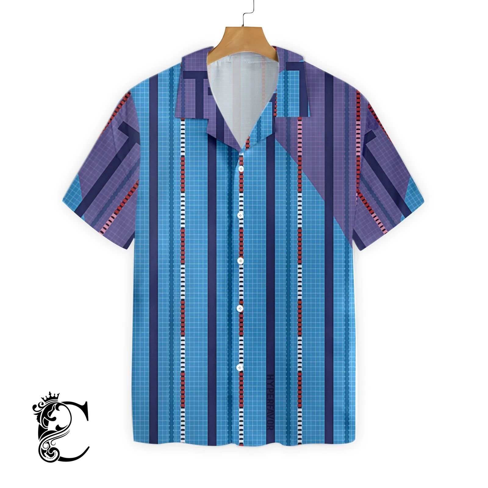 Vertical Swimming Pool Pattern Ez14 1802 Hawaiian Shirt