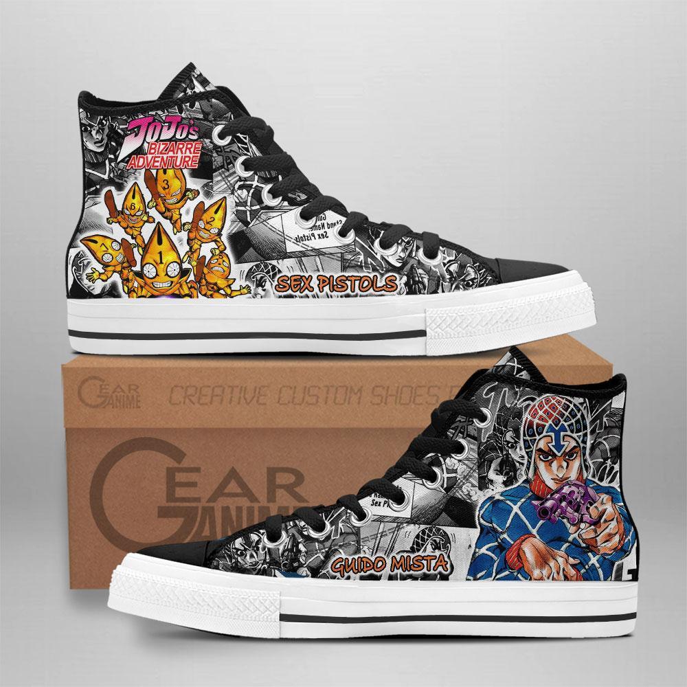 Guido Mista High Top Shoes Custom Manga Anime Jojo'S Birraze Adventure Sneakers