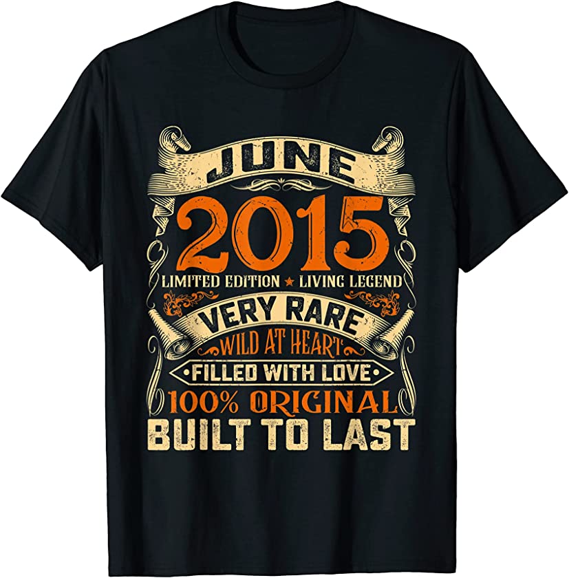 Vintage June 2015 Distressed 6th Birthday Outfit 6 Years Old T-Shirt