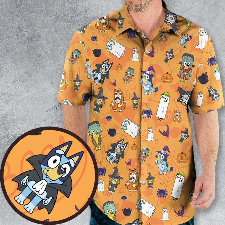 Spooky Heeler Bluey Hawaiian Shirt