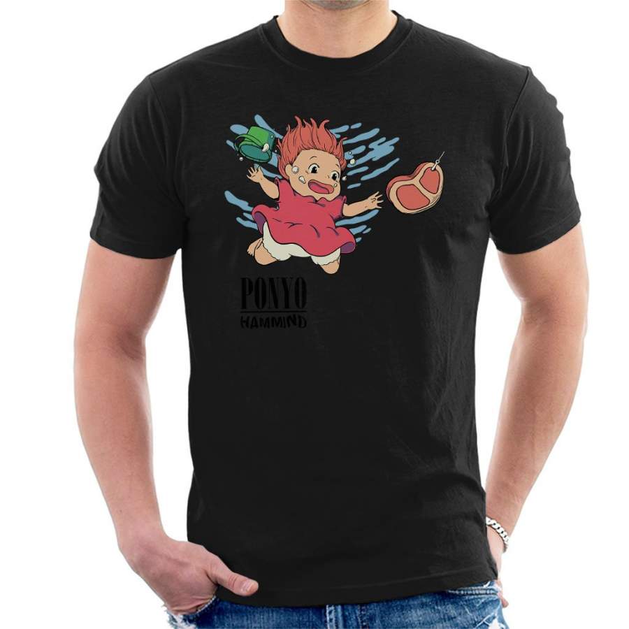 Ponyo Hammind Nevermind Nirvana Cover Men’s T-Shirt