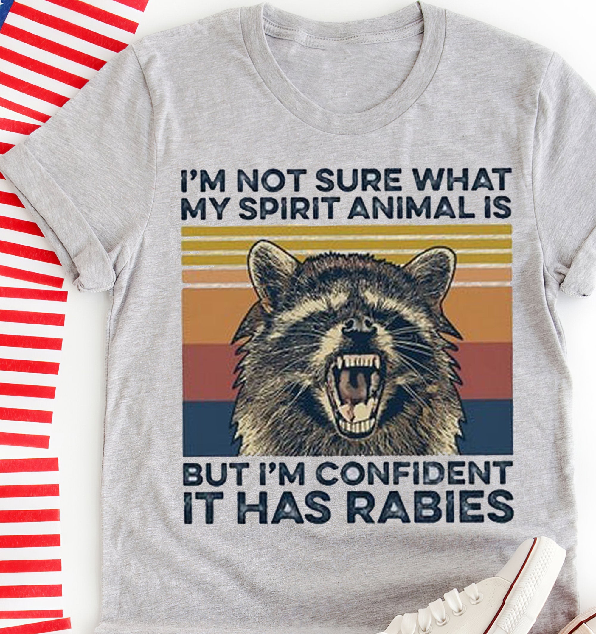 Raccoom I’m Not Sure What My Spirit Animal Graphic Unisex T Shirt, Sweatshirt, Hoodie Size S – 5XL