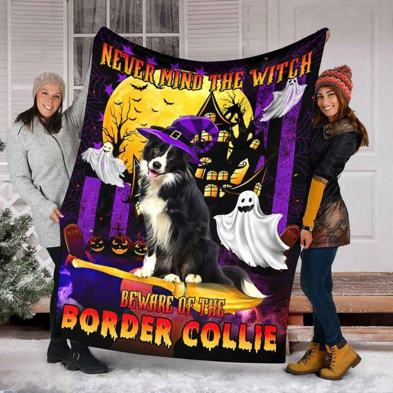 Bewear Of The Border Collie Blanket, Halloween Gift