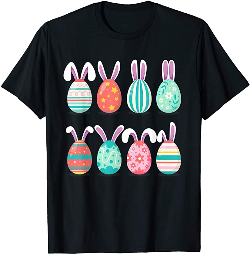 Cute Hand Drawn Easter Eggs With Bunny Ears baby boys girls T-Shirt