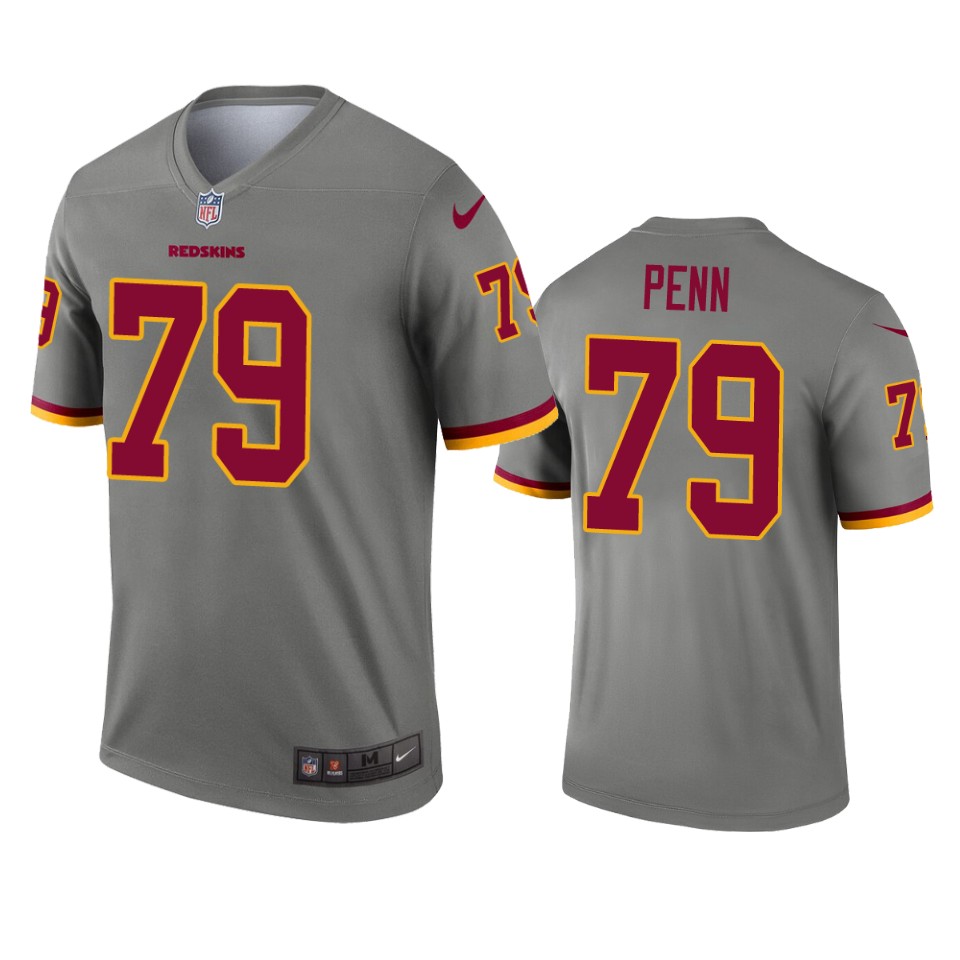 Washington Redskins Donald Penn Gray Inverted Legend Jersey