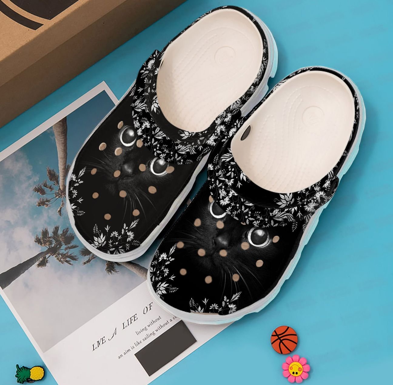 Black Cat Personalized Clog, Custom Name, Text, Color, Number Fashion Style For Women, Men, Kid, Print 3D Cat Face