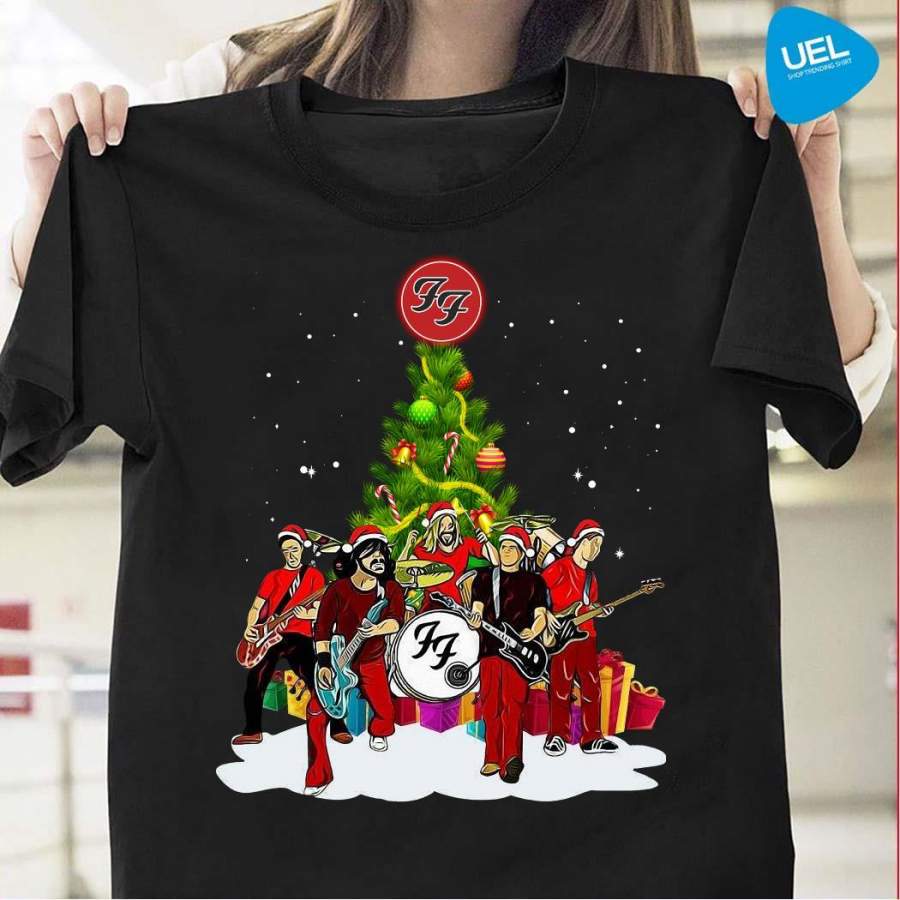 Foo Fighters Rock Band Santa Christmas Tree Shirt By Vevotee Store