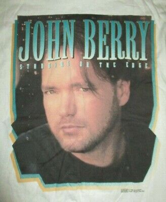 Vintage Nice Man Label – John Berry Standing On The Edge Concert Tour (lg) Shirt 8048