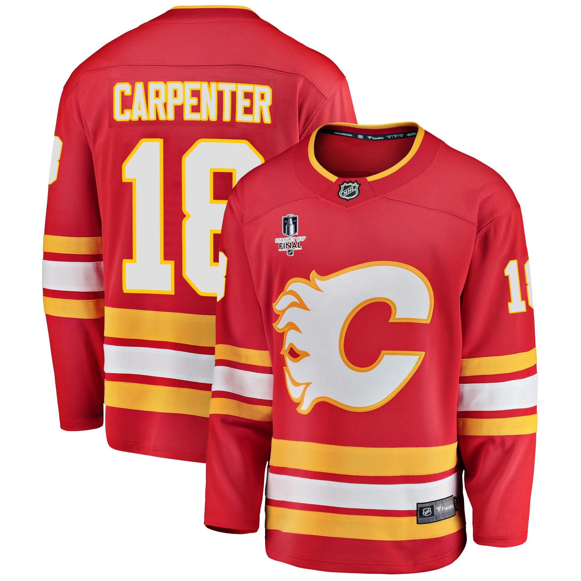 Calgary Flames Ryan Carpenter 18 Home 2022 Stanley Cup Final Breakaway Men Jersey – Red