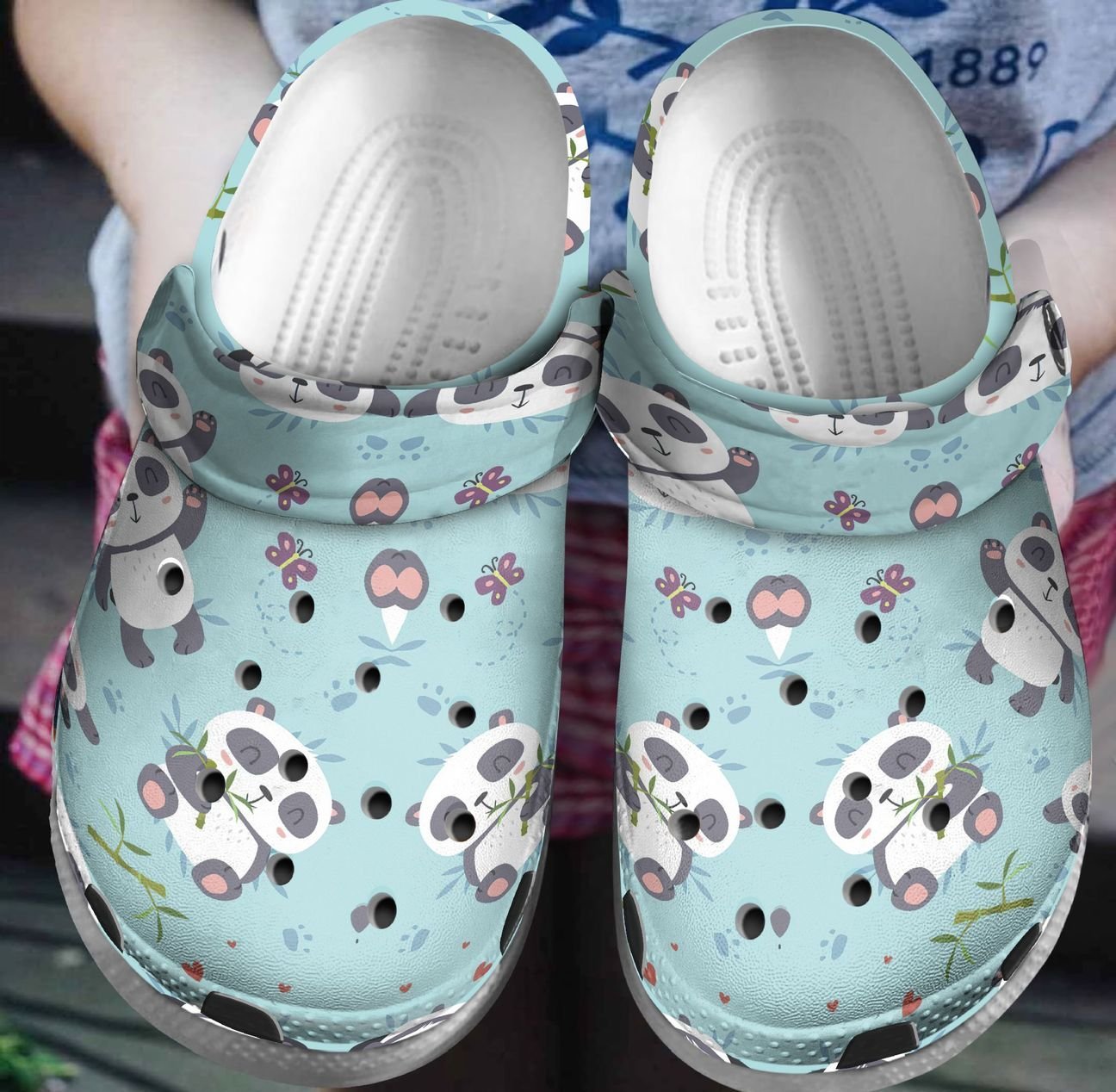 Lovely Panda 3D Personalized Clog, Custom Name, Text, Color, Number Fashion Style For Women, Men, Kid, Print 3D Love