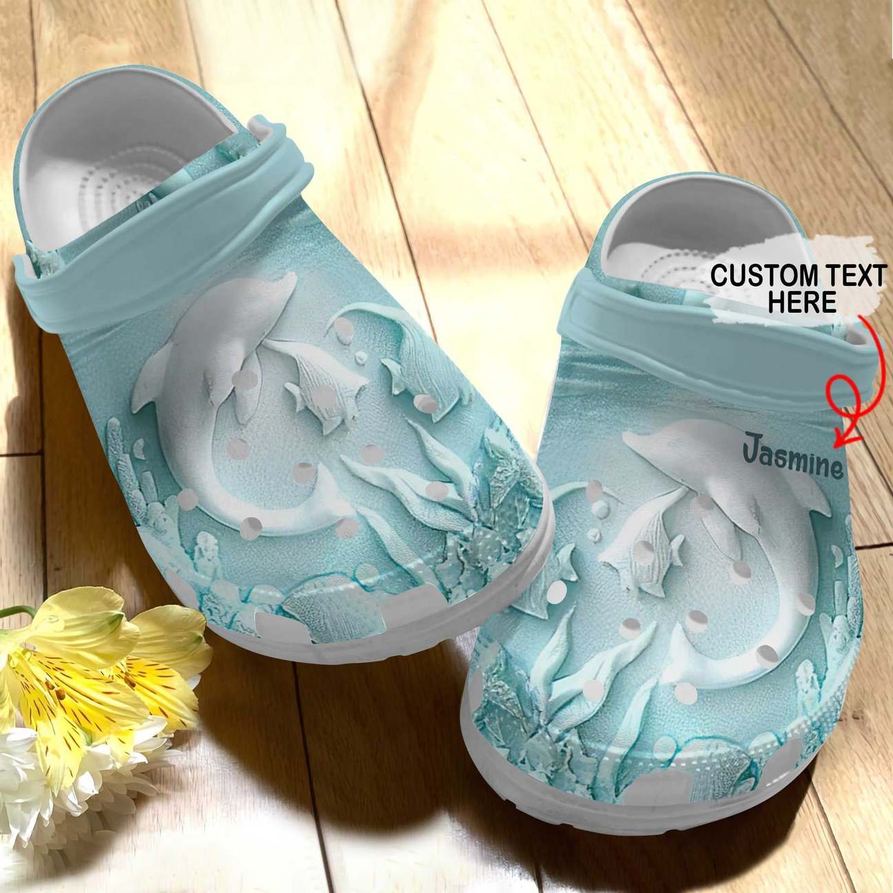 Dolphin Personalized Clog, Custom Name, Text Lovely Dolphins, Fashion Style For Women, Men, Kid, Print 3D