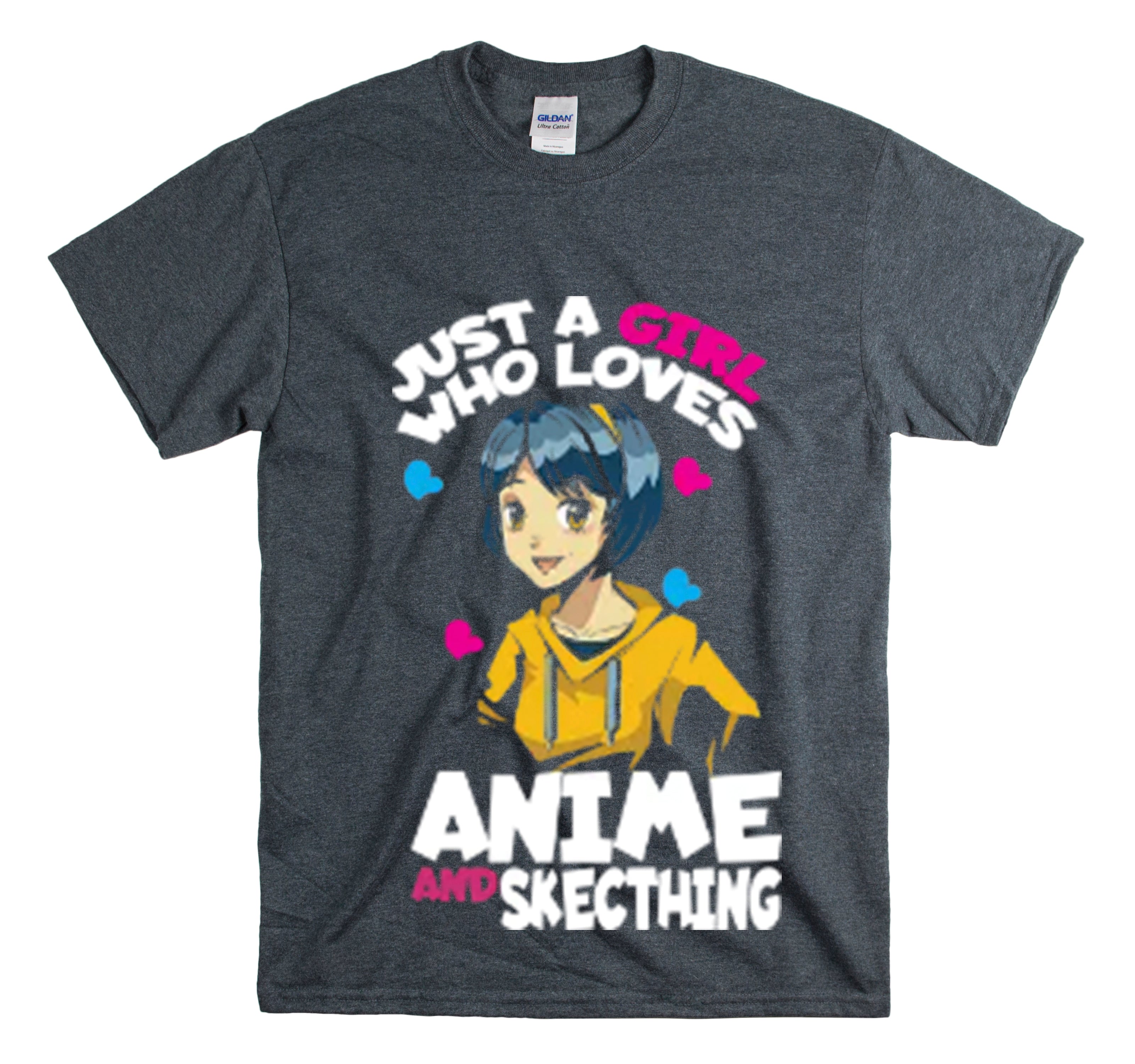 Shirt Funny Just A Girl Who Loves Anime Sketching Cute Illustrations Kawaii Manga Quote T-Shirt Unisex Heavy Cotton Tee