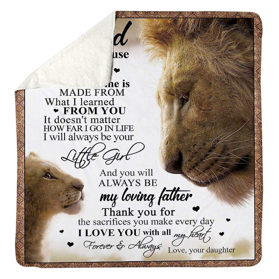 Lion To My Dad From Your Daughter Sherpa Blanket