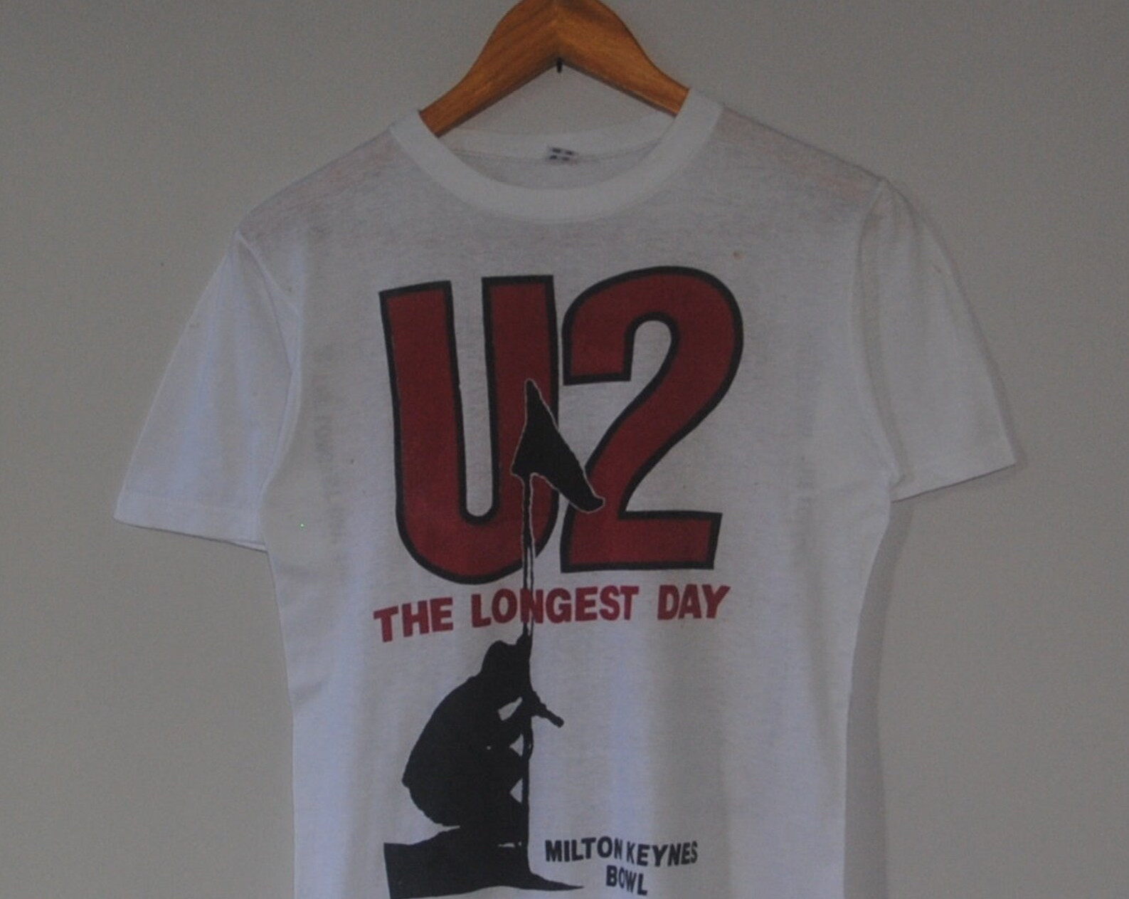 Vintage U2 With Ramones Rem Billy Bragg 1985 The Longest Day Milton Keynes Bowl Uk Concert T Shirt Xss1980S Rock Post Punk 80S Tee