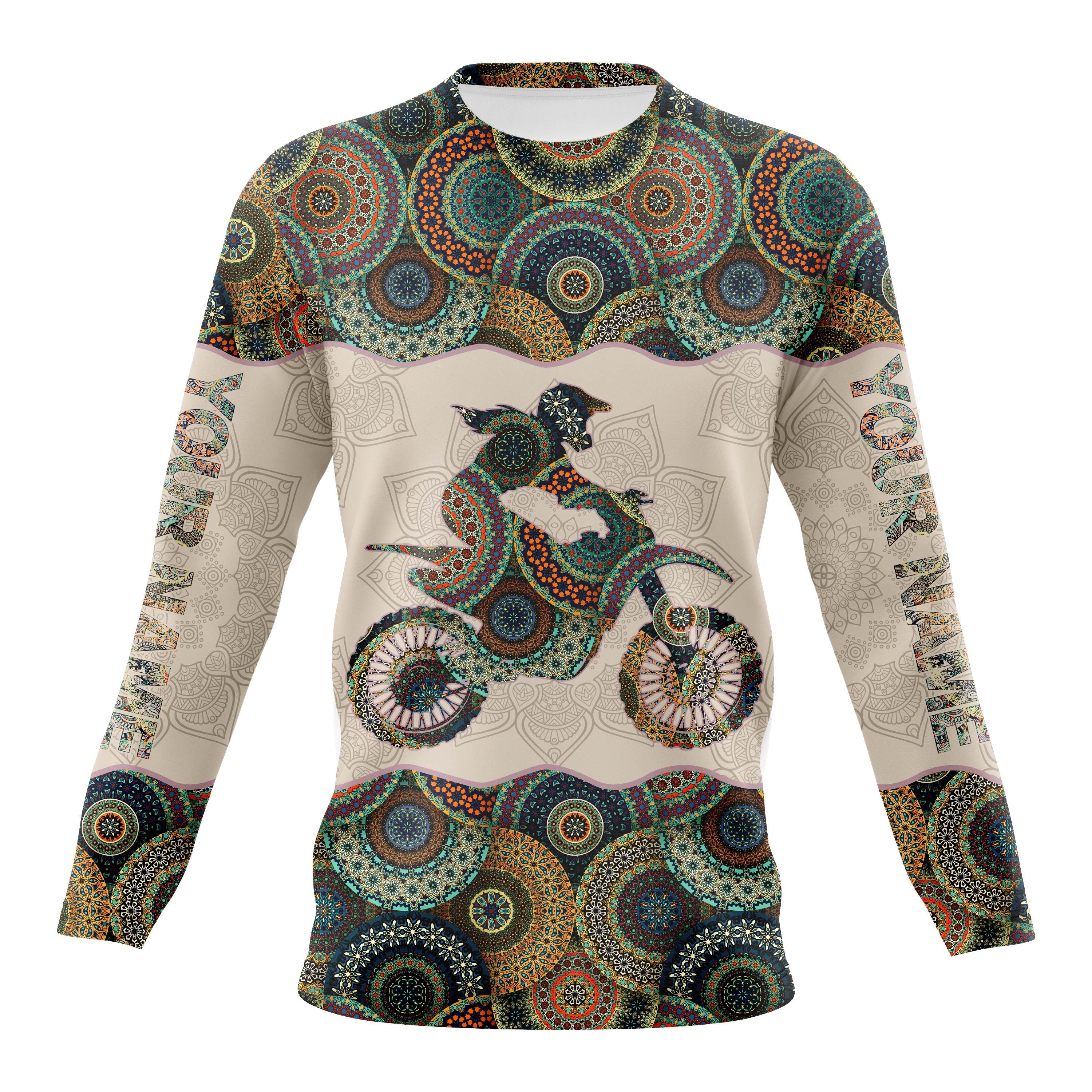 Mandala Motocross Jersey Personalized Biker Girl Shirt Motorcycle Off-Rooad Female Riders| Nms495